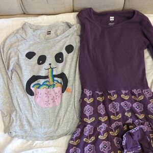 Tea Collection Gray and Purple Kids Tops